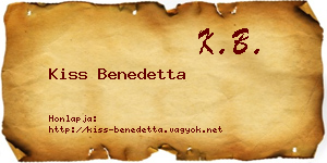 Kiss Benedetta névjegykártya