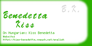 benedetta kiss business card